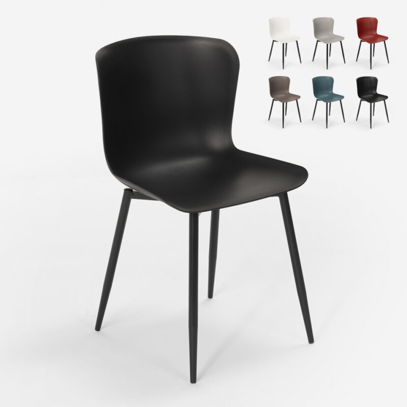 Silla de diseño moderno en polipropileno y metal para cocina bar restaurante Chloe | Negro
Silla de diseño moderno en polipropileno y metal para cocina bar restaurante Chloe | Negro