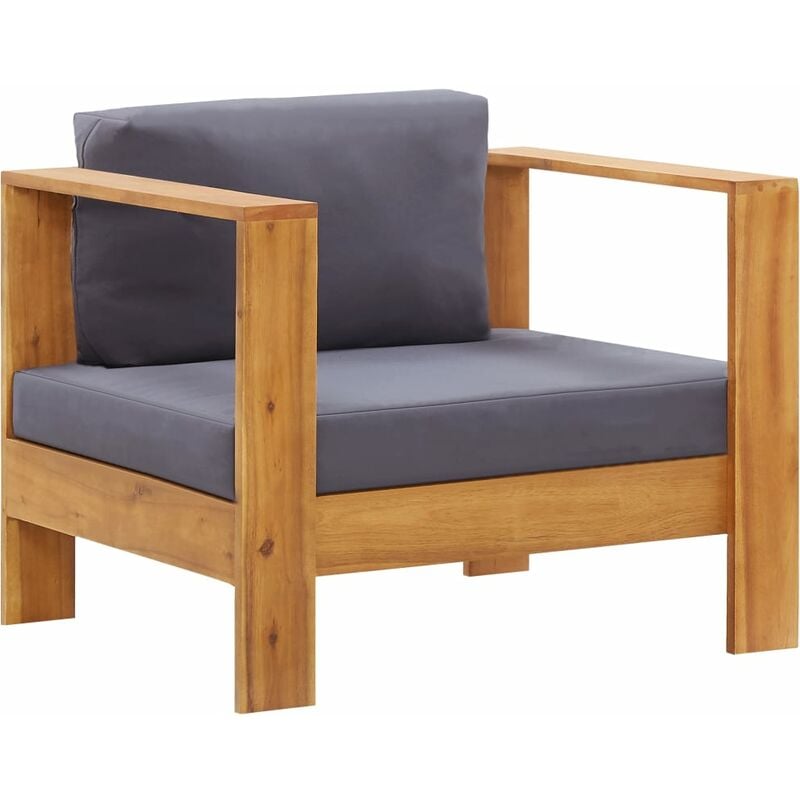 Silla de jardin con cojin madera maciza de acacia gris oscuro
Silla de jardin con cojin madera maciza de acacia gris oscuro