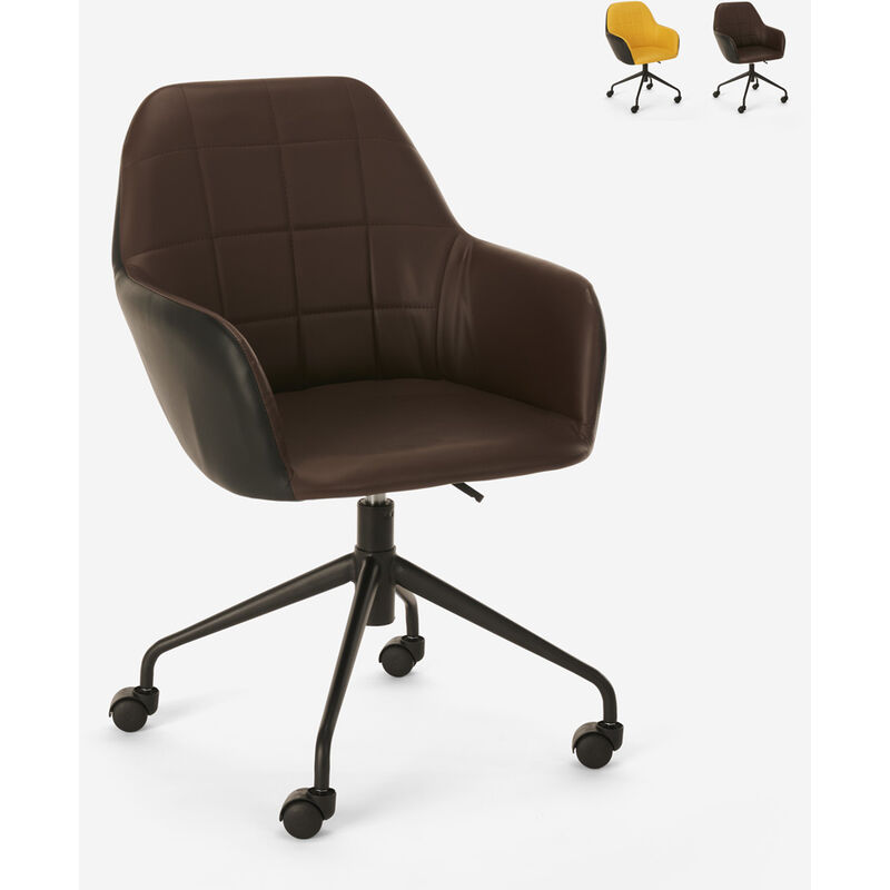 Silla de oficina giratoria acolchada de diseño moderno con altura ajustable Narew | Marrón
Silla de oficina giratoria acolchada de diseño moderno con altura ajustable Narew | Marrón
