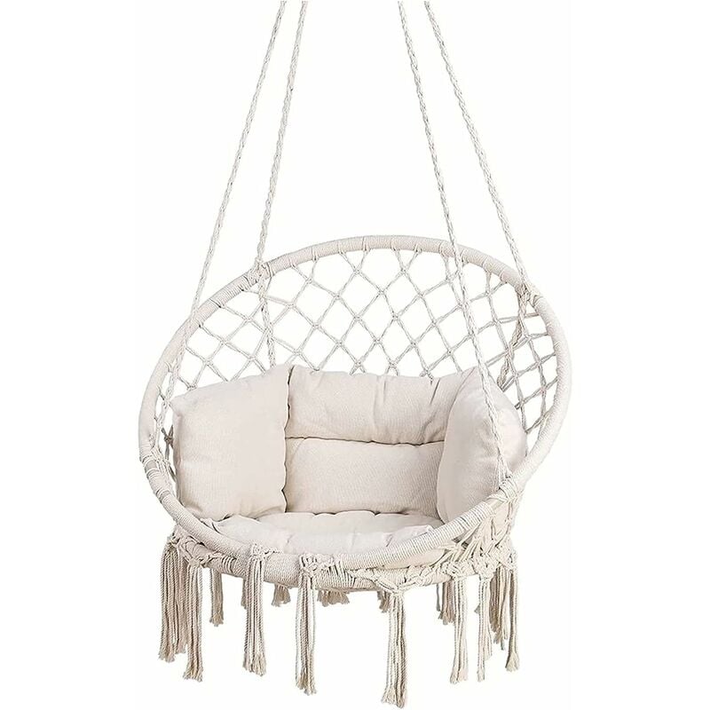 Silla Hamaca, Colompio, Silla Colgante con Cojín Grande, Diámetro Asiento 60 cm, Acero Fuerte, Carga hasta 100 KG, para Interior y Exterior, Beige
Silla Hamaca, Colompio, Silla Colgante con Cojín Grande, Diámetro Asiento 60 cm, Acero Fuerte, Carga hasta 100 KG, para Interior y Exterior, Beige