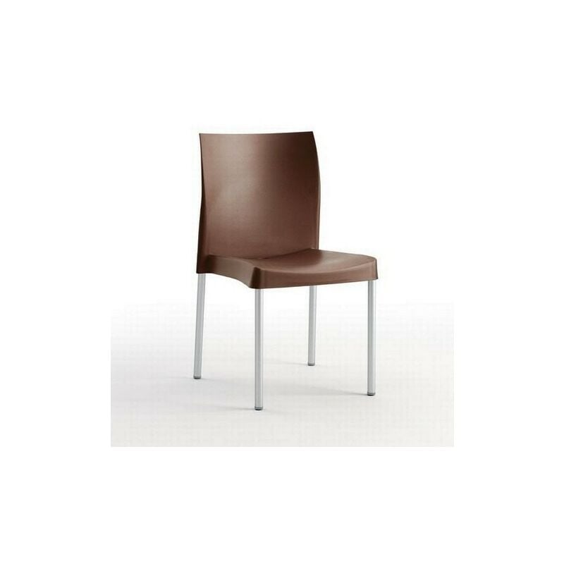 Silla SANDRA, aluminio, polipropileno chocolate*
