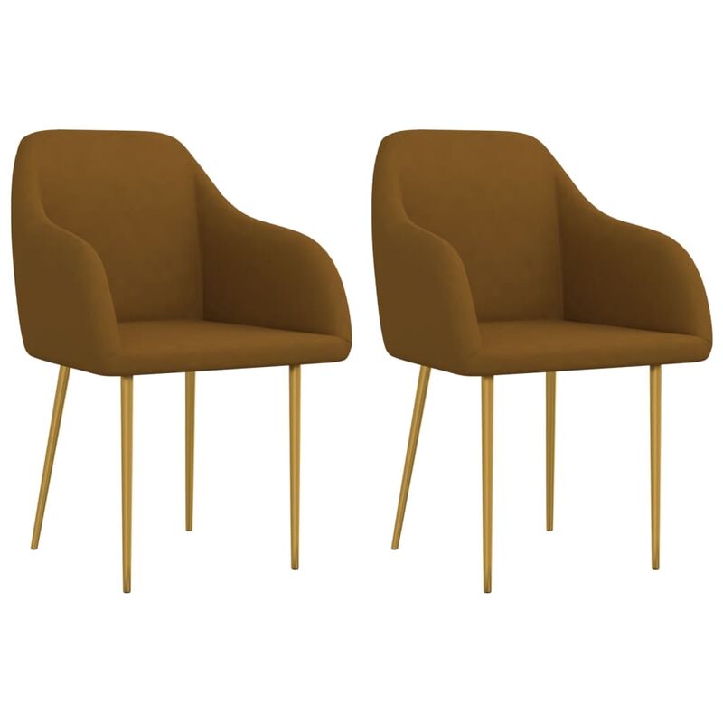 Sillas comedor 2 unidades de terciopelo marrón