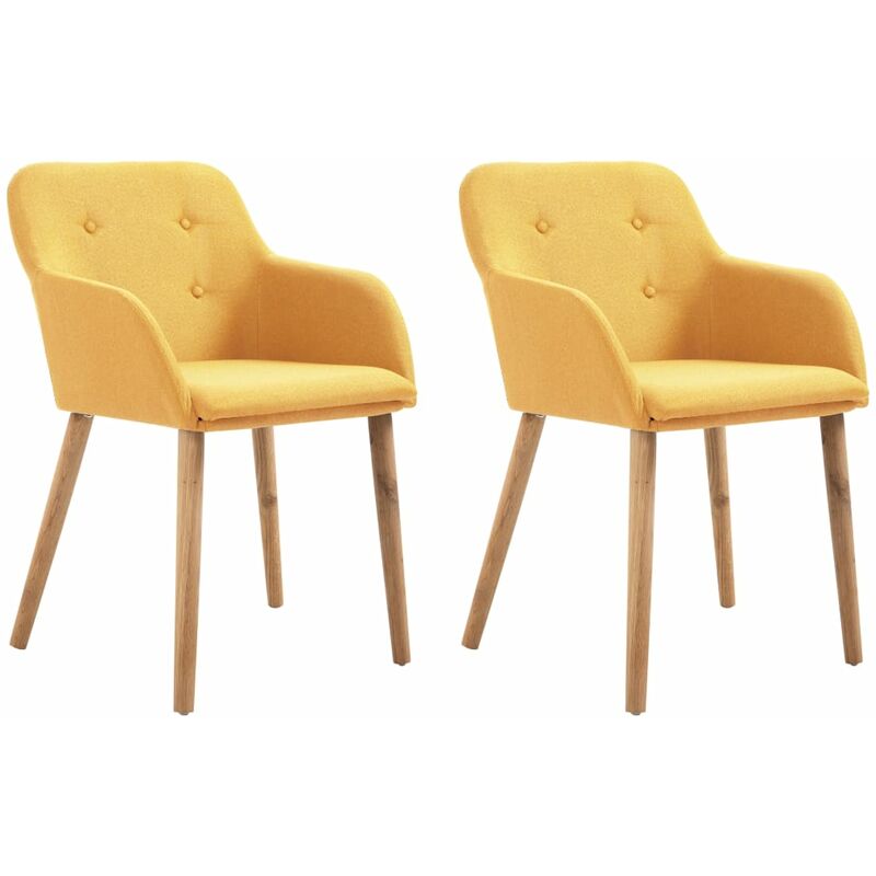 vidaXL Madera Maciza de Roble Sillas de Comedor Tela 2 Unidades Amarilla - Amarillo
vidaXL Madera Maciza de Roble Sillas de Comedor Tela 2 Unidades Amarilla - Amarillo