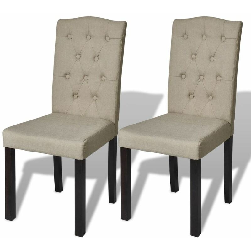 Sillas de comedor 2 unidades de tela camel