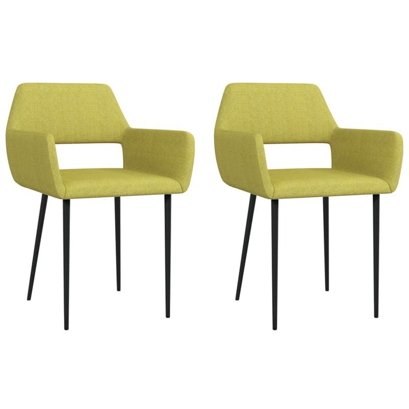 Sillas de comedor 2 unidades de tela verde - Verde
