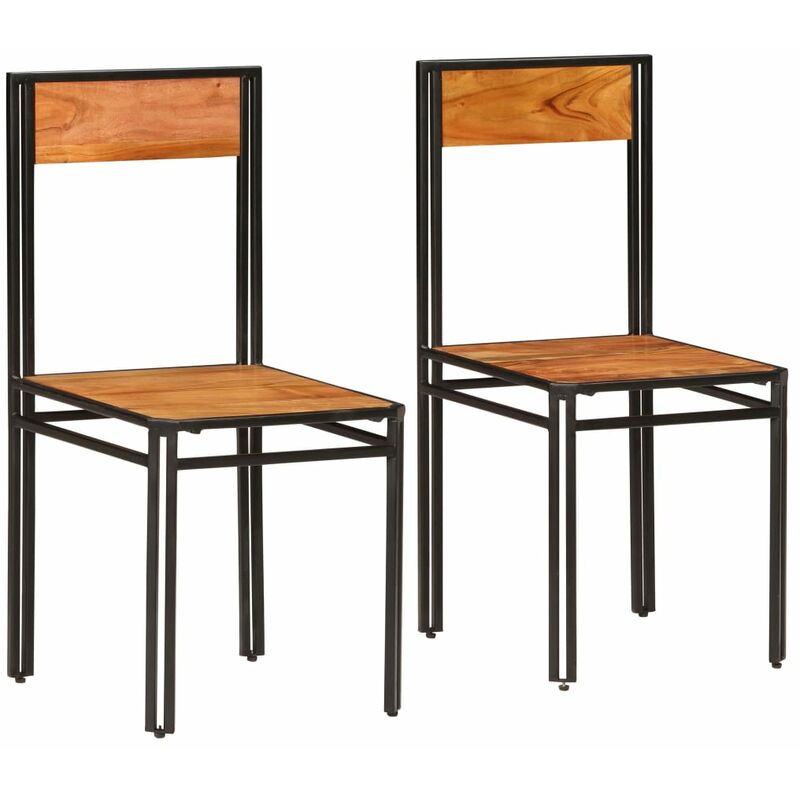 vidaXL Madera Maciza Acacia Acabado Sheesham Sillas de Comedor 2 Unidades - Marrón
vidaXL Madera Maciza Acacia Acabado Sheesham Sillas de Comedor 2 Unidades - Marrón