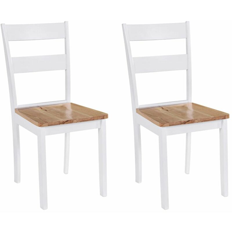 Happyshopping - Sillas de comedor 2 unidades madera maciza de caucho blanco
Happyshopping - Sillas de comedor 2 unidades madera maciza de caucho blanco