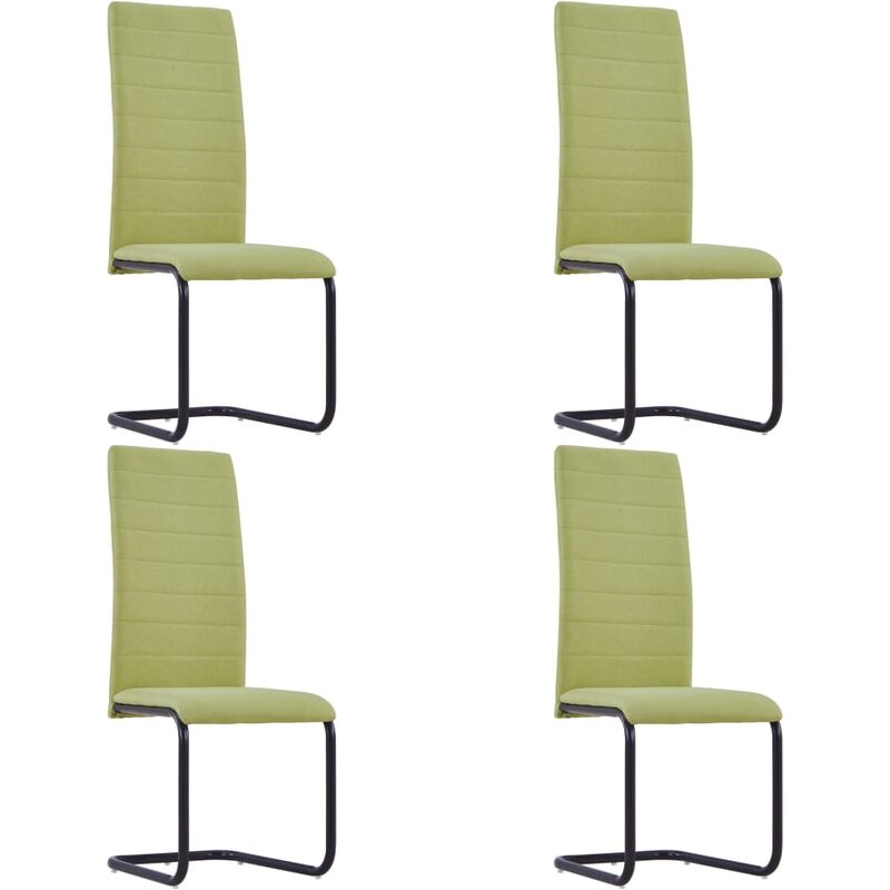 vidaXL Sillas de Comedor Voladizas Tela 4 Unidades Verde - Verde