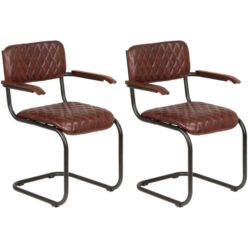 vidaXL Sillas de Comedor Cuero Auténtico con/sin Reposabrazos 2 Unidades Marrón con Reposabrazos - Marrón
vidaXL Sillas de Comedor Cuero Auténtico con/sin Reposabrazos 2 Unidades Marrón con Reposabrazos - Marrón