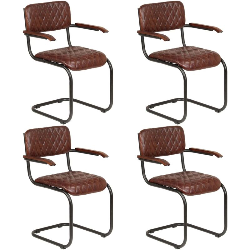 Sillas de Comedor Cuero Auténtico 4 Unidades Marrón con Reposabrazos - Marrón - Vidaxl
Sillas de Comedor Cuero Auténtico 4 Unidades Marrón con Reposabrazos - Marrón - Vidaxl