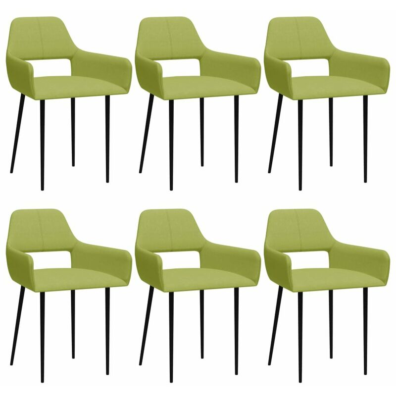 Happyshopping - Sillas de comedor 6 unidades tela verde 
Happyshopping - Sillas de comedor 6 unidades tela verde