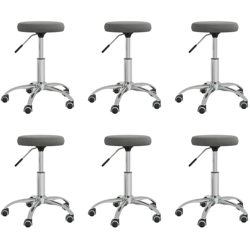 Sillas de comedor 6 unidades terciopelo gris oscuro