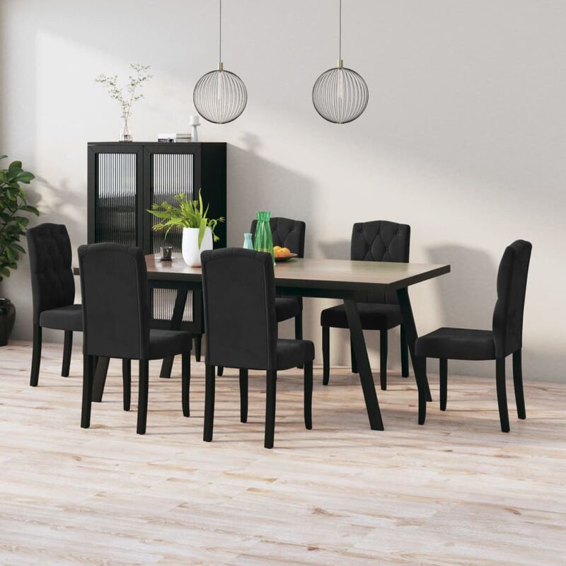 Sillas de comedor 6 unidades terciopelo negro 
Sillas de comedor 6 unidades terciopelo negro