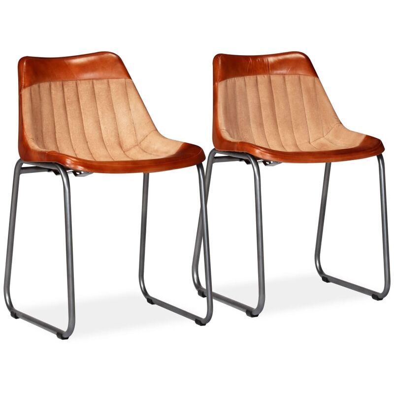 vidaXL Sillas de Comedor 2 Unidades Cuero Auténtico y Lona Marrón y Beige - Marrón
vidaXL Sillas de Comedor 2 Unidades Cuero Auténtico y Lona Marrón y Beige - Marrón