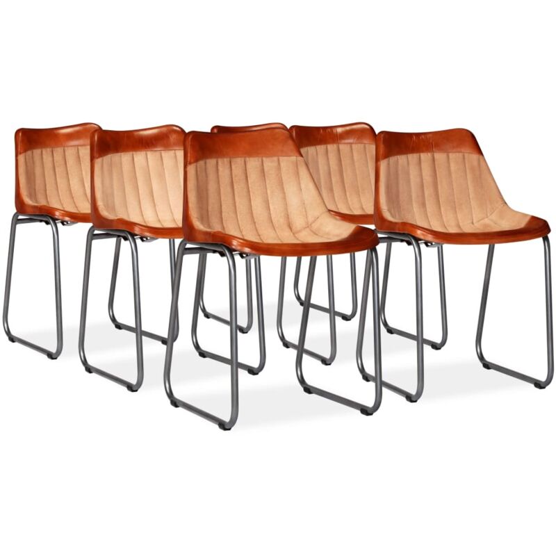 vidaXL Sillas de Comedor 6 Unidades Cuero Auténtico y Lona Marrón y Beige - Marrón
vidaXL Sillas de Comedor 6 Unidades Cuero Auténtico y Lona Marrón y Beige - Marrón