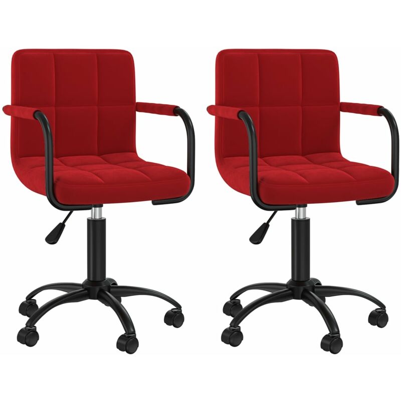 Sillas de comedor giratorias 2 uds terciopelo rojo tinto