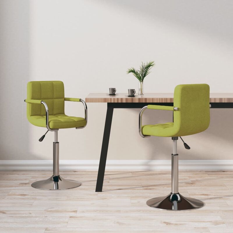 Sillas de comedor giratorias 2 unidades tela verde