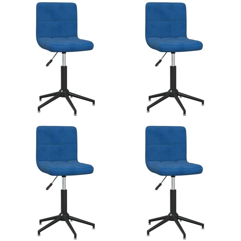 Sillas de comedor giratorias 4 uds terciopelo azul