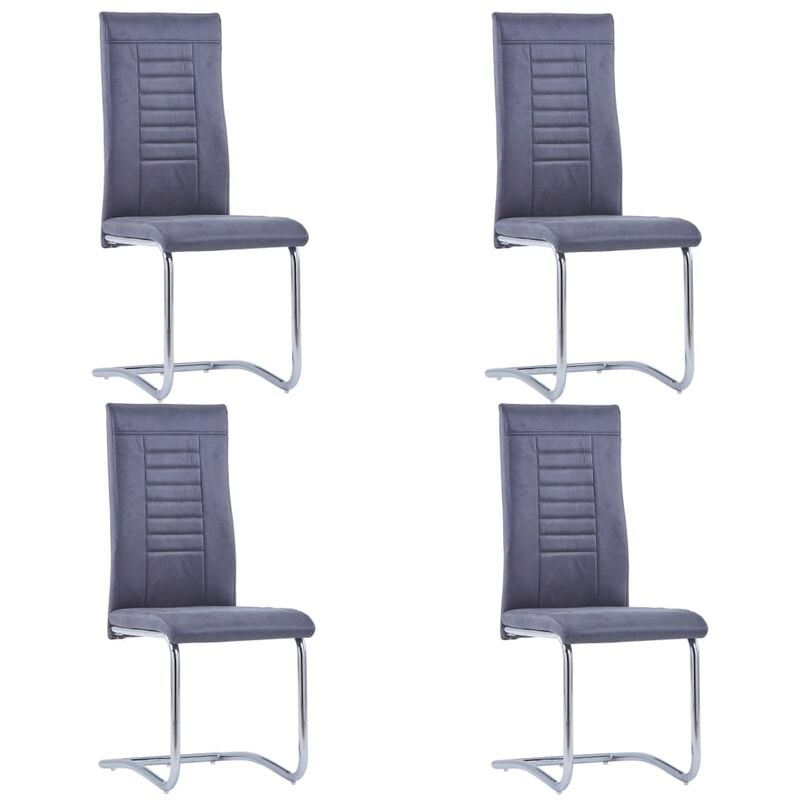 Sillas de comedor voladizas 4 uds piel de ante artificial gris
Sillas de comedor voladizas 4 uds piel de ante artificial gris