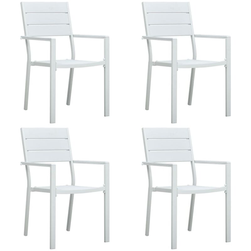vidaXL Sillas de jardín 4 unidades HDPE aspecto de madera blanco - Blanco
vidaXL Sillas de jardín 4 unidades HDPE aspecto de madera blanco - Blanco