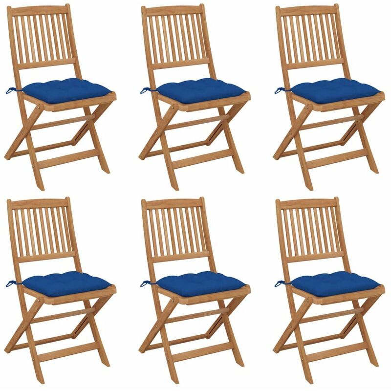 Happyshopping - Sillas de jardin plegables 6 uds madera maciza acacia y cojines
Happyshopping - Sillas de jardin plegables 6 uds madera maciza acacia y cojines