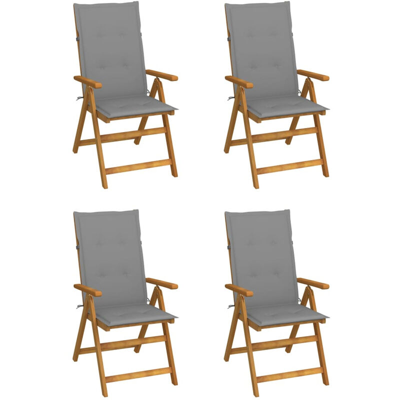 Happyshopping - Sillas de jardin reclinables 4 uds madera maciza acacia cojines
Happyshopping - Sillas de jardin reclinables 4 uds madera maciza acacia cojines