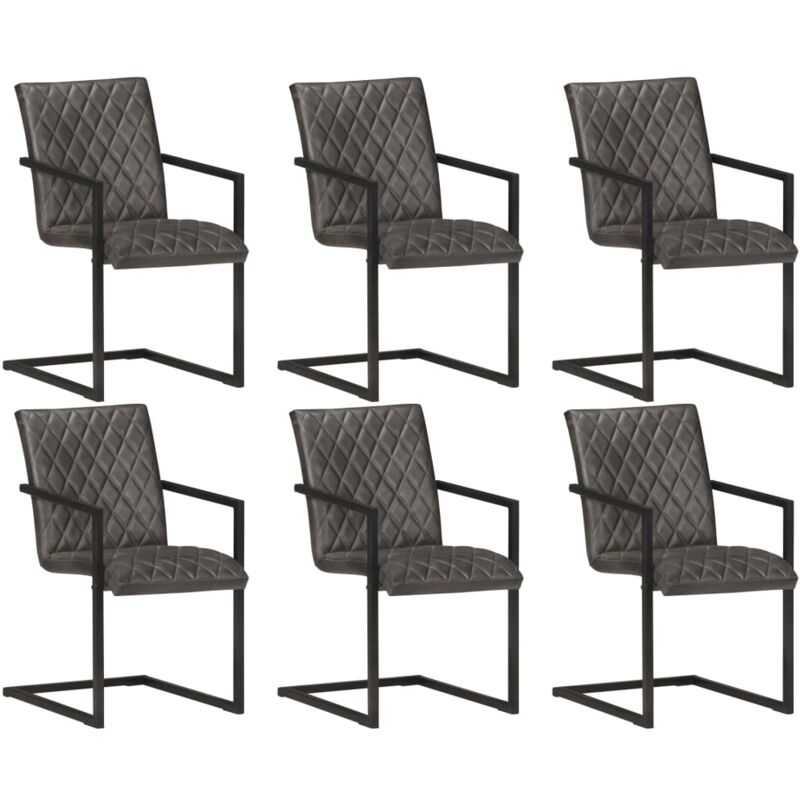Sillas Voladizas de Comedor Cuero Auténtico 6 Unidades Gris - Gris - Vidaxl
Sillas Voladizas de Comedor Cuero Auténtico 6 Unidades Gris - Gris - Vidaxl