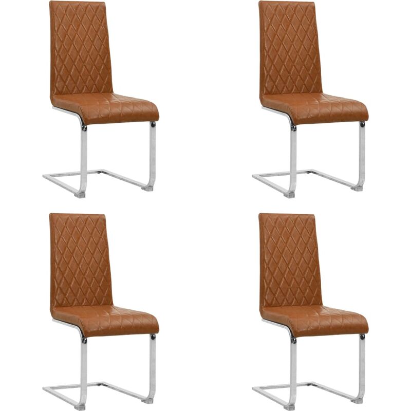 Sillas de Comedor Voladizas Cuero Sintético 4 Unidades Marrón Brillante - Marrón - Vidaxl
Sillas de Comedor Voladizas Cuero Sintético 4 Unidades Marrón Brillante - Marrón - Vidaxl