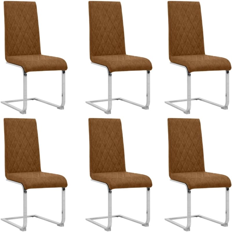 Sillas de Comedor Voladizas Cuero Sintético 6 Unidades Marrón Oscuro - Marrón - Vidaxl
Sillas de Comedor Voladizas Cuero Sintético 6 Unidades Marrón Oscuro - Marrón - Vidaxl
