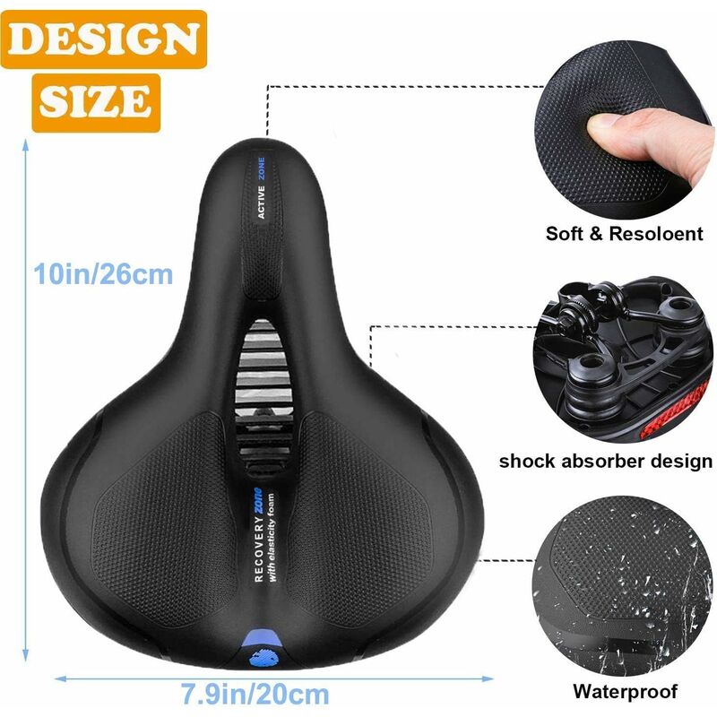 Sillín de bicicleta LITZEE, cómodo cojín de gel para asiento de bicicleta para hombres y mujeres, sillín suave y transpirable con bolas de goma de
Sillín de bicicleta LITZEE, cómodo cojín de gel para asiento de bicicleta para hombres y mujeres, sillín suave y transpirable con bolas de goma de