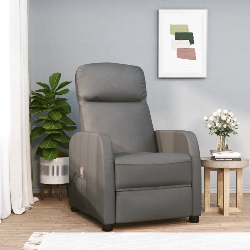 Sillón de Masaje Reclinable de Cuero Sintético Gris Antracita - Antracita - Vidaxl
Sillón de Masaje Reclinable de Cuero Sintético Gris Antracita - Antracita - Vidaxl