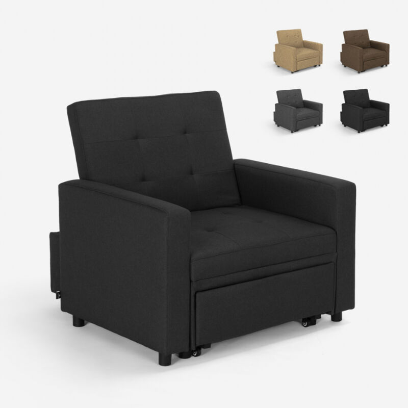 Le Roi Du Relax - Sillón cama individual con reposabrazos de diseño moderno Brooke | Color: Negro
Le Roi Du Relax - Sillón cama individual con reposabrazos de diseño moderno Brooke | Color: Negro