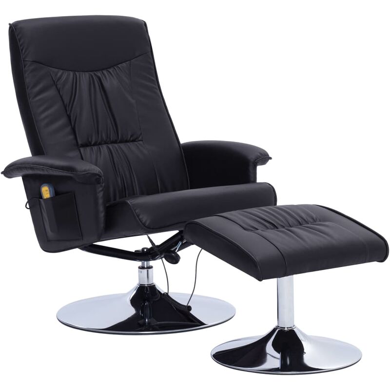 Sillón de Masaje Reclinable con Reposapiás Cuero Sintético Negro - Negro - Vidaxl
Sillón de Masaje Reclinable con Reposapiás Cuero Sintético Negro - Negro - Vidaxl