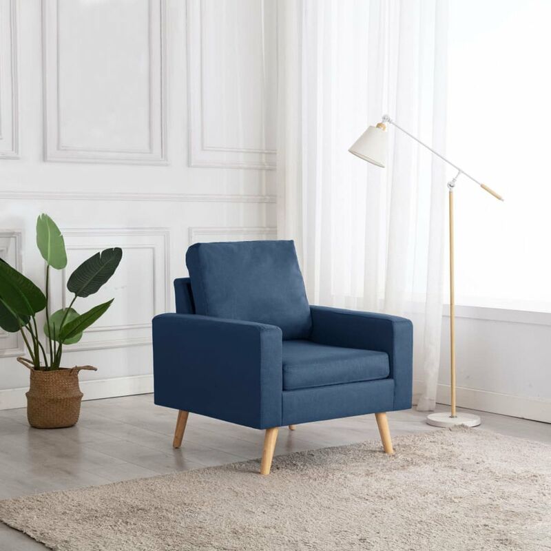 Sillon de tela azul