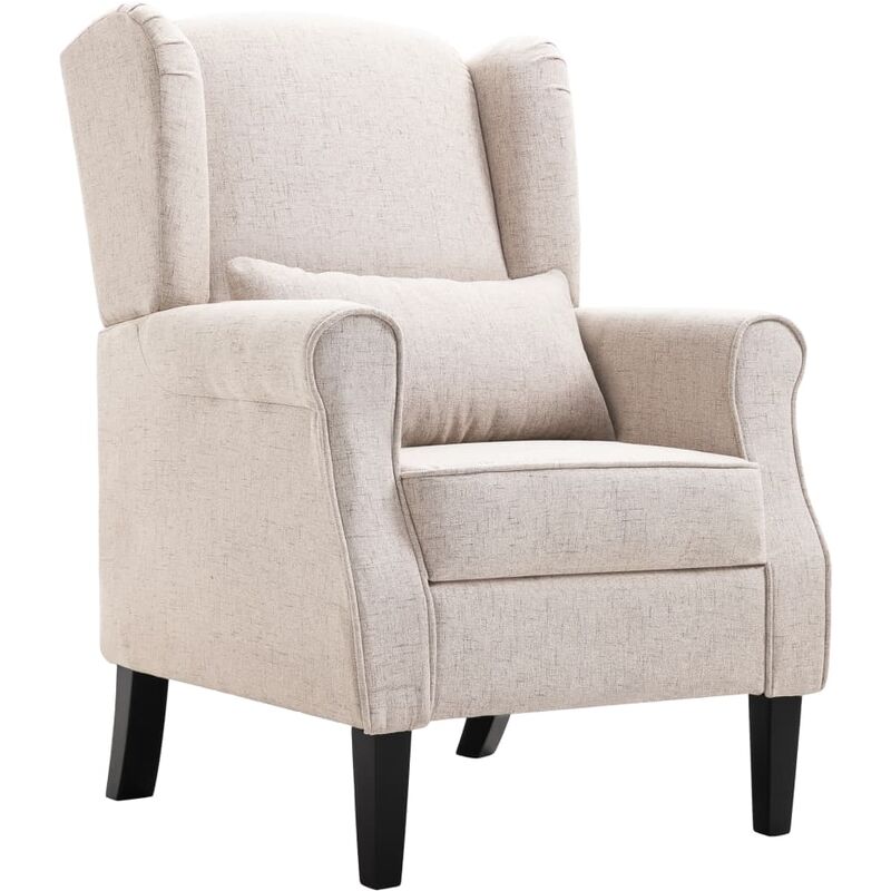 Sillón de tela beige