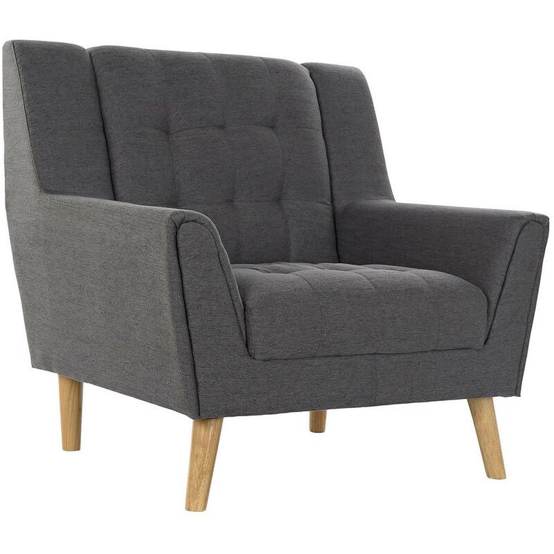Sillón DKD Home Decor Lino Gris oscuro (93 x 80 x 90 cm)