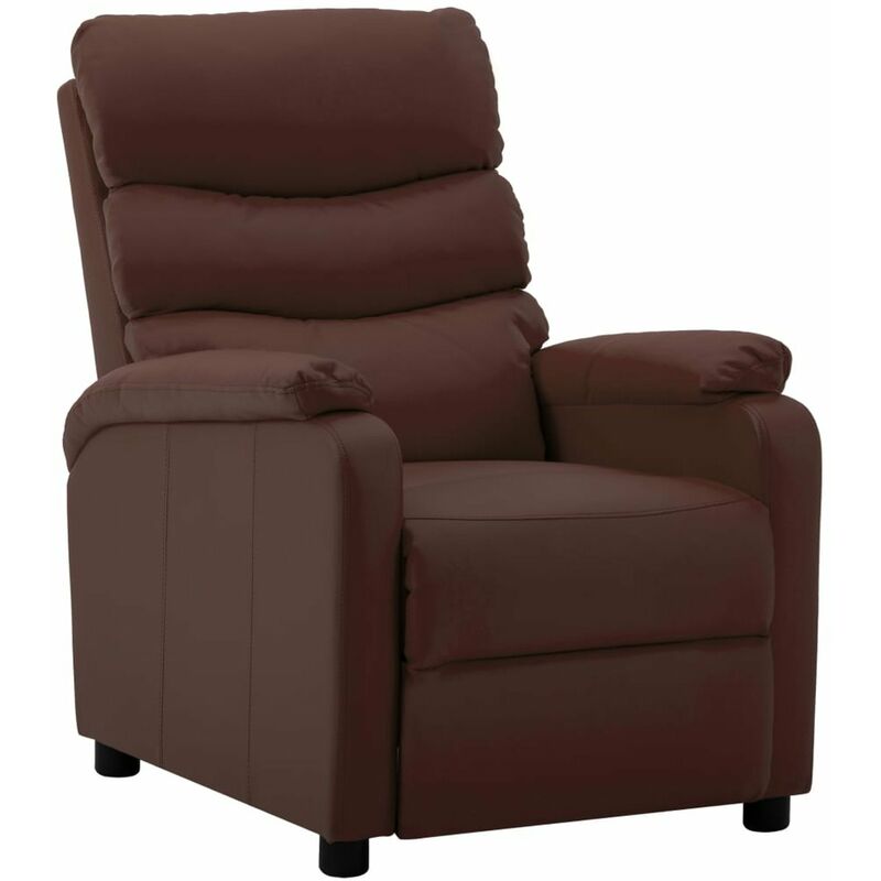 Sillon reclinable de cuero sintetico marron