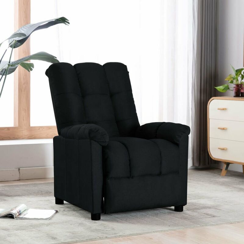 Sillon reclinable de tela negro