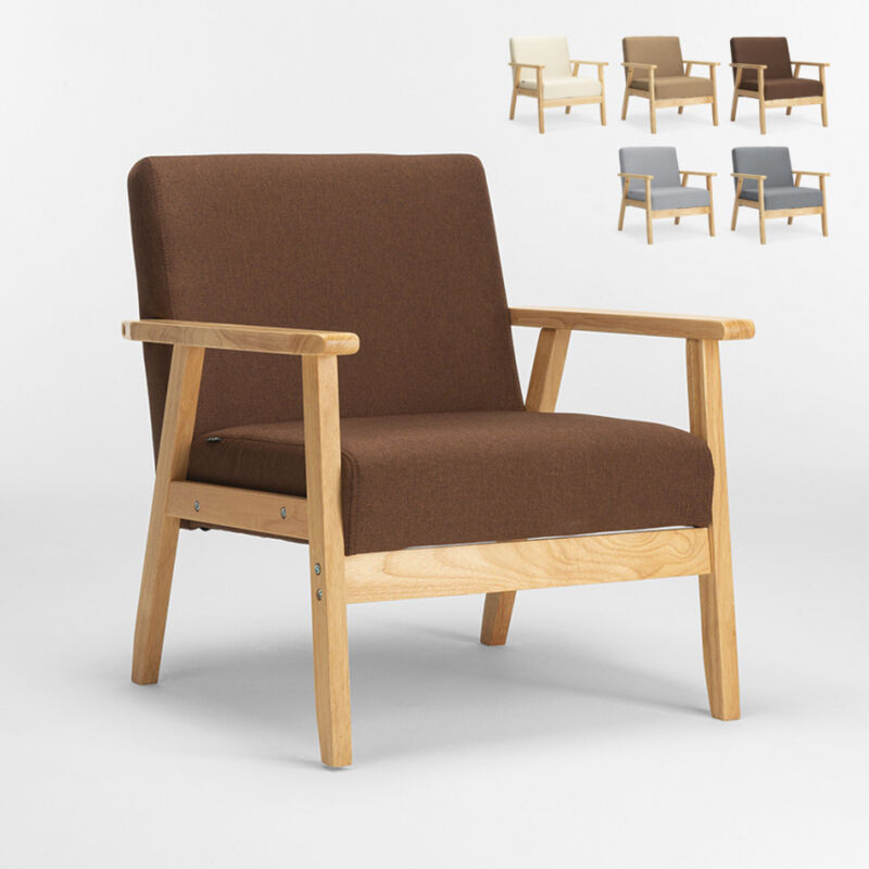 Sillón de diseño escandinavo vintage de madera con reposabrazos Uteplass | Color: Marrón
Sillón de diseño escandinavo vintage de madera con reposabrazos Uteplass | Color: Marrón