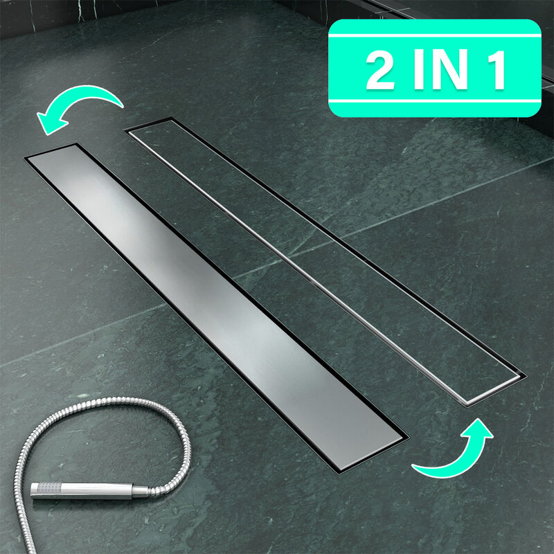 Canaleta de Ducha de Acero Inoxidable, 2 en 1 Conjunto Completo de Desagüe de Ducha con Accesorio de Piso, Doble Cara, con Tope de Olor y Tamiz de
Canaleta de Ducha de Acero Inoxidable, 2 en 1 Conjunto Completo de Desagüe de Ducha con Accesorio de Piso, Doble Cara, con Tope de Olor y Tamiz de