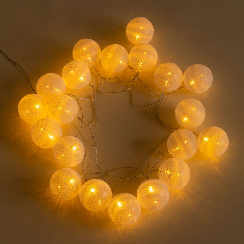 Guirnalda Decorativa de Luces LED Blanca (3,15 m y 4,35 m) Adda Pilas 20 Bolas - Sklum
Guirnalda Decorativa de Luces LED Blanca (3,15 m y 4,35 m) Adda Pilas 20 Bolas - Sklum