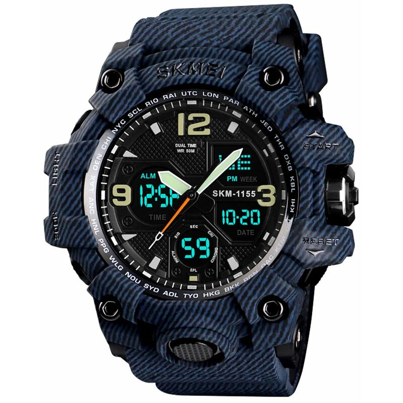 1155B Reloj electronico digital de cuarzo para hombre Moda Casual Deportes al aire libre Reloj de pulsera para hombre Hora dual Fecha Semana Crono
1155B Reloj electronico digital de cuarzo para hombre Moda Casual Deportes al aire libre Reloj de pulsera para hombre Hora dual Fecha Semana Crono