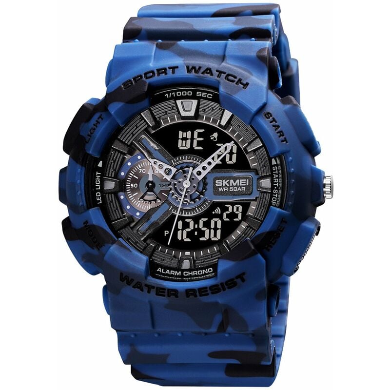 Reloj electronico digital de cuarzo para hombre Modo de hora dual Fecha Semana Reloj despertador Retroiluminacion 5ATM Impermeable Moda masculina
Reloj electronico digital de cuarzo para hombre Modo de hora dual Fecha Semana Reloj despertador Retroiluminacion 5ATM Impermeable Moda masculina