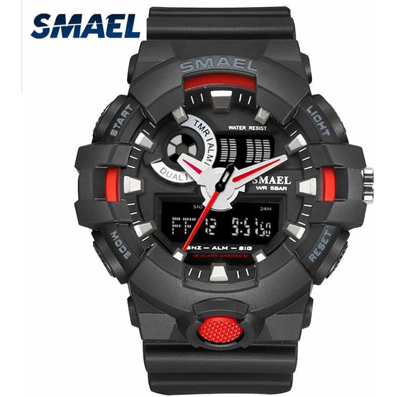 1642 Elegante Reloj de pulsera de moda para hombre, multifuncion, de cuarzo, electronico, digital, de doble pantalla, con 50M Impermeable / Alarma /
1642 Elegante Reloj de pulsera de moda para hombre, multifuncion, de cuarzo, electronico, digital, de doble pantalla, con 50M Impermeable / Alarma /