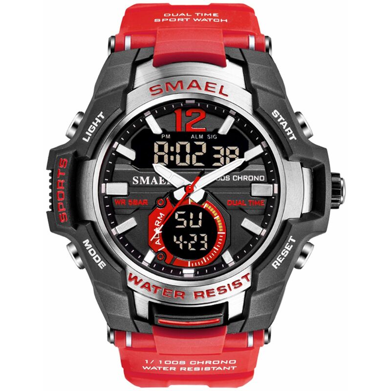 1805 Reloj deportivo multifuncional para hombre Reloj de pulsera digital de doble pantalla de cuarzo de moda con 50M Impermeable / Luminoso / Alarma
1805 Reloj deportivo multifuncional para hombre Reloj de pulsera digital de doble pantalla de cuarzo de moda con 50M Impermeable / Luminoso / Alarma