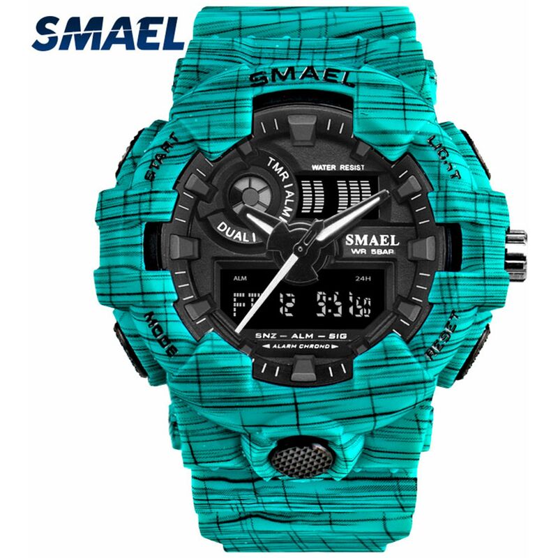 8001 Reloj de pulsera para hombre deportivo al aire libre a prueba de golpes Elegante reloj multifuncional de cuarzo + reloj electronico de doble
8001 Reloj de pulsera para hombre deportivo al aire libre a prueba de golpes Elegante reloj multifuncional de cuarzo + reloj electronico de doble