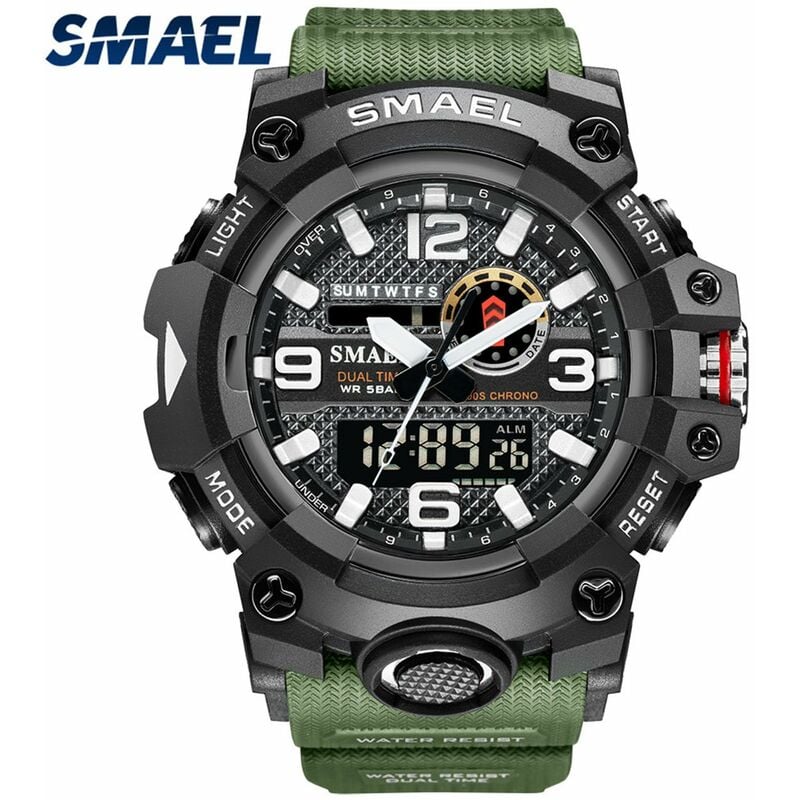 8035 Reloj deportivo informal multifuncional para hombres Reloj de pulsera electronico electronico impermeable de 50 m con funcion luminosa / alarma
8035 Reloj deportivo informal multifuncional para hombres Reloj de pulsera electronico electronico impermeable de 50 m con funcion luminosa / alarma