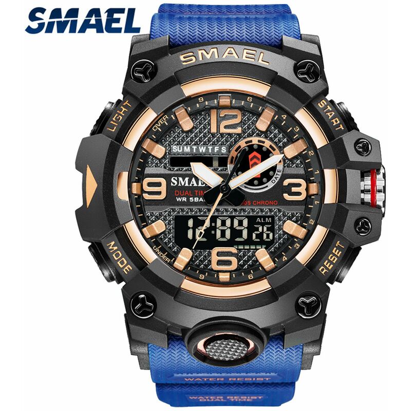 SMAEL 8035 Reloj deportivo informal multifuncional para hombres Reloj de pulsera electronico electronico impermeable de 50 m con funcion luminosa /
SMAEL 8035 Reloj deportivo informal multifuncional para hombres Reloj de pulsera electronico electronico impermeable de 50 m con funcion luminosa /