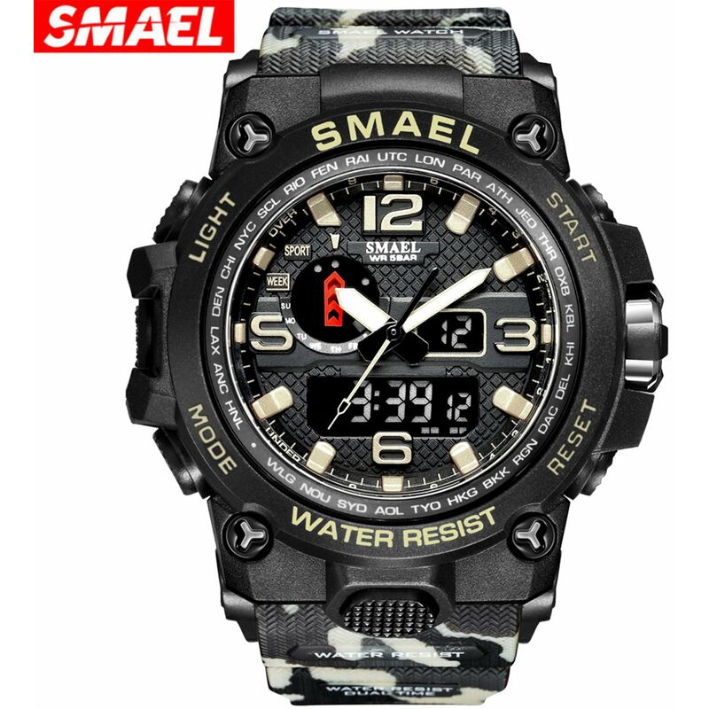 SL1545 (camuflaje) Reloj digital de moda impermeable para deportes al aire libre para hombres Reloj de pulsera electronico de cuarzo multifuncional
SL1545 (camuflaje) Reloj digital de moda impermeable para deportes al aire libre para hombres Reloj de pulsera electronico de cuarzo multifuncional