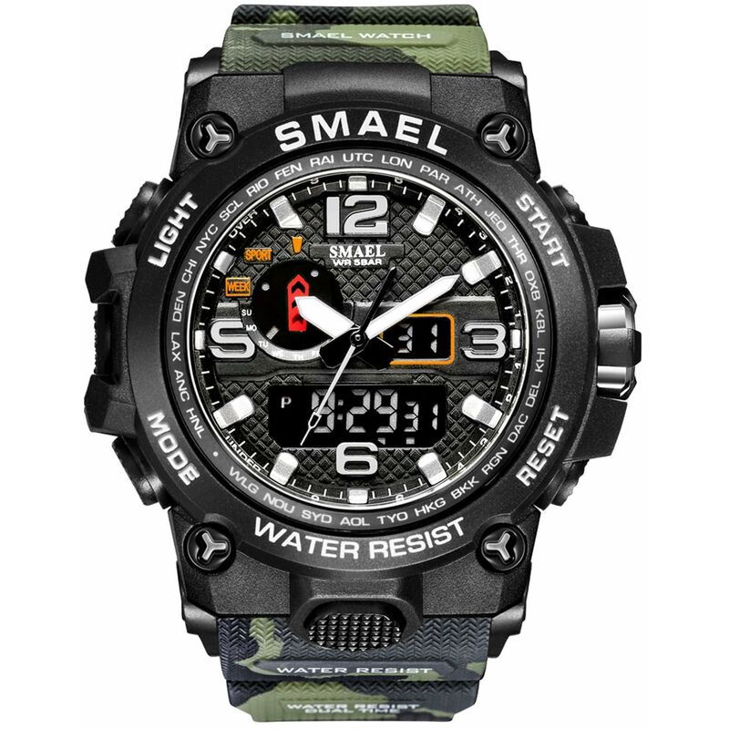 SL1545 (camuflaje) Reloj digital de moda impermeable para deportes al aire libre para hombres Reloj de pulsera electronico de cuarzo multifuncional
SL1545 (camuflaje) Reloj digital de moda impermeable para deportes al aire libre para hombres Reloj de pulsera electronico de cuarzo multifuncional